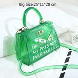 Satchel Handbag Women Bag Clear Jelly Transparen PVC Bag Candy Color Tote Bag Designer Purse B Crossbody Bag