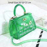 Satchel Handbag Women Bag Clear Jelly Transparen PVC Bag Candy Color Tote Bag Designer Purse B Crossbody Bag