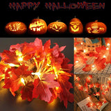 Thanksgiving Decorations Garland LED String Lights 10/20/40 LEDS Maple Leaf Fairy Lights for Halloween,Autumn,Party,Christmas