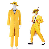 The Mask Jim Carrey Cosplay Costume and mask Uniform Outfit Halloween Carnival Yellow Suit