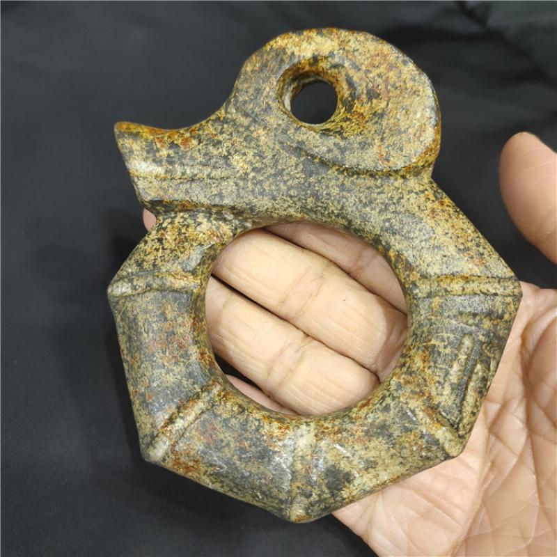 Tibet Hongshan Culture Antique Natural Meteorite Jade Pig Dragon Carving Mascot Collection Jewelry Decoration Figurines Gift