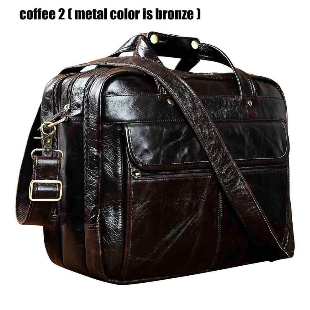 Top Quality Men Real Leather Antique Style Briefcase Business 15.6 Laptop Cases Attache Messenger Bags Portfolio B1001