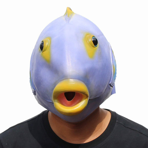 Tropical Fish Animal Mask Fish Costume Mask Novelty Halloween Costume Party Latex Animal Head Mask