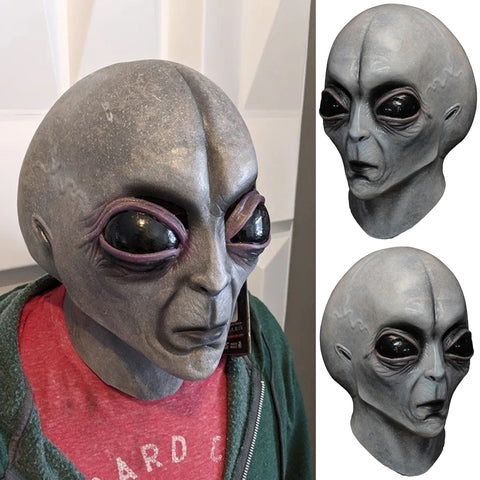 UFO Alien Skull Mask Cosplay Horror Latex Masks Helmet Party Costume Props 2022