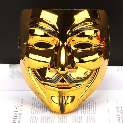 V-shaped revenge team electroplated mask V-shaped mask film theme mask electroplated gold and silver v-face / V strange guest ma