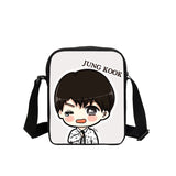 Boy Cartoon Printing Handbag BTS Bangtan Messenger Bags Crossbody Bag SUGA Rap Monster JIN J-HOPE JUNG KOOK Shoulder Bag