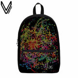 Fashion Women Backpacks Colorful Solid Round Spots Printing Canvas Backpack Scho Bookbag Casual Shoulder Bags Children