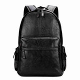 Preppy Style Solid College Studen Backpack Casual Men Back Pack High Quality Brand Men Leather Book Bag For School