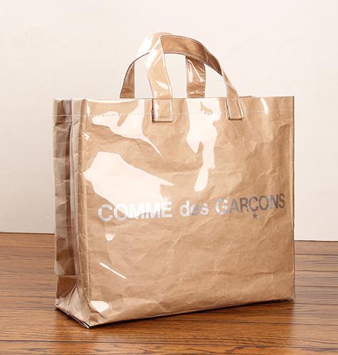 Vintage CDG Kraf Paper Shopping Bag PVC Clear Double Transparen Bag Waterproof Causal Tote Shoulder Bag Messenger Handbag