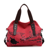 Vintage Graffiti Women's Bag Canvas Handbag Female Famous Designer Shoulder Bag Ladies Tote Fashion Large Sac a Main bolsos Muje