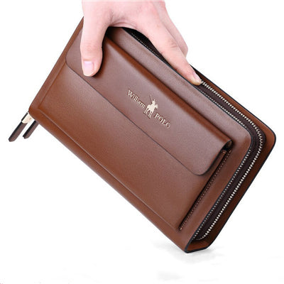 Business Mens Brand Clutch Bags Real Leather Phone Credi Card Organizer Large Walle Fashion Zipper Hand Bag PL162