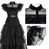 Wednesday Addams Dress Cosplay for Girl Kids Black Gothic Dresses Wednesday Cosplay Costumes Halloween Party Women Clothes