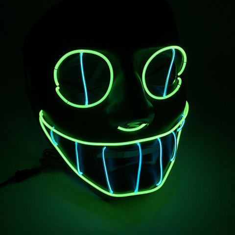 Weird skull Cosplaying led Ghost Snake Eye bull nose Mask Halloween easter Carnival Supplies light up el Mask