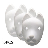 White Blank Plain Mask Base for Hand Painted DIY, Full/Half Cover Fox/Cat Kitsune for Masquerade Ball Party Costume Cosplay