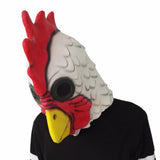 White Latex Rooster Adults Mad Chicken Cockerel Mask Halloween Scary Funny Masquerade Cosplay Mask Party Mask