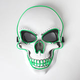 White Skull Glow Mask Luminous Mask Halloween Party LED Flash Masks Light Up Mask Scary Skull Mask Kids Adult Cosplay Costume