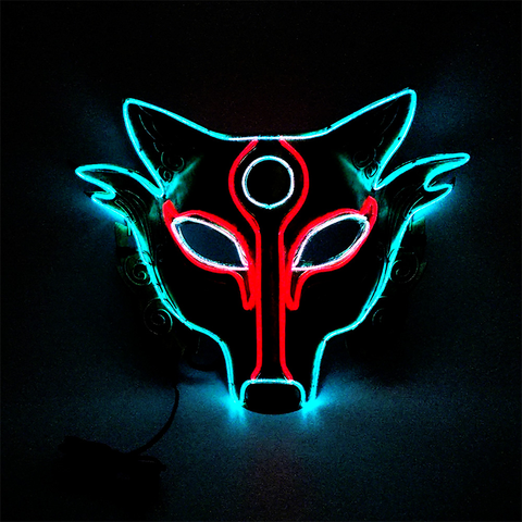Wild and Unreal led Ghost Mask Halloween Easter Carnival Dance party Holiday Neon Werewolf Animal Glowing Mask
