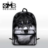 Wolf 3D prin backpacks for college,co back pack for laptop,fashion scho bags for high class students,stylish canvas bookbag