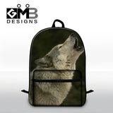 Wolf 3D prin backpacks for college,co back pack for laptop,fashion scho bags for high class students,stylish canvas bookbag
