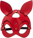 Woman Leather Cat Mask Costume Sex Bunny Fox Masks,Sexy Animal Half Face Mask Cosplay Halloween Party Ladies