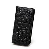 Woman Walle Leather Genuine Real Cowhide Alligator Long Design Double Zipper Ladies Purses Large Capacity Clutch Phone Wallet