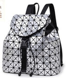 Women Backpack Feminine Geometric Plaid Sequin Female Backpacks For Teenage Girls Bagpack Drawstring Bag Holographic Backpack