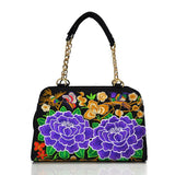 Women Embroidery Chain Handbag Messenger crossbody Bag Two-use Flower Chain Women's Casual Bag Fine process High Quality Fashion