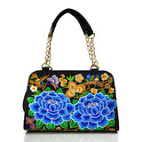 Women Embroidery Chain Handbag Messenger crossbody Bag Two-use Flower Chain Women's Casual Bag Fine process High Quality Fashion