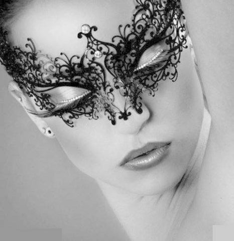Women Girl Black Gold Silver White Color  Venetian Metal Filigree Laser Cut Masquerade Mask Opera Show Wedding Party Masks