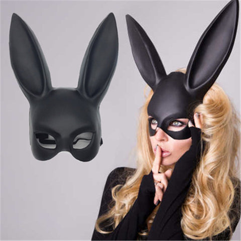 Women Girl Sexy Rabbit Ears Mask Cute Bunny Long Ears Bondage Mask For Halloween Masquerade Party Cosplay Costume Props Party