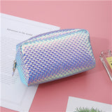 Women Laser Cosmetic Bag Mermaid Holographic Make Up Box Scale Studen Pencil Case Toiletry Wash Box PU Clutch!