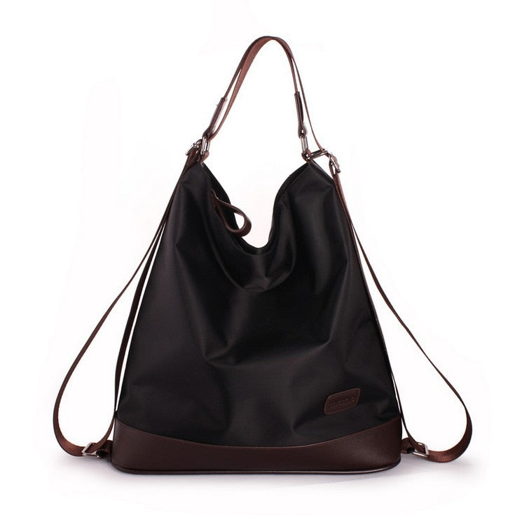 Women Nylon Purple Tote Handbag Shoulder Bag Large Capacity Multifunction Double Shoulder Bags