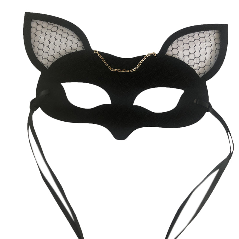 Women Sexy Mask Half Face Fox Cosplay Sex Mask Halloween Party Mask Masquerade Ball Fancy Masks Punk Collar
