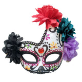 Womens Flower Masquerade Skull Mask Venetian Party Masks  Costumes Mardi Gras Day of The Dead Eyemask Wedding Birthday Halloween