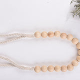 Wooden Beads Curtain Tieback Rope Simple Design Holdback Drape Holder Clip Home Decor Easy To Install Curtain Decor Beads