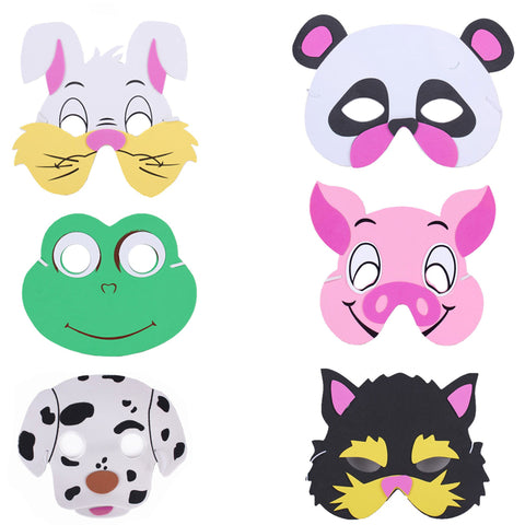 Woodland Theme Cartoon Animal Face Mask Headwear Jungle Safari Happy Birthday Party Decor Kids Boy Girl Children's Day Favor