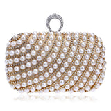 Pearl diamond-studded evening bag evening bag with a diamond bag women's rhinestone day clutch female wedding/party bags