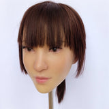 YN1  asian female silicone mask with long hair