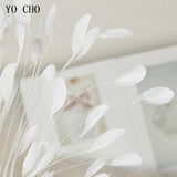 YO CHO Flores Artificiales for Home Decoration 40 Heads White Peacocok Grass Road Lead Plantas Silk Flowers for A Wedding Props