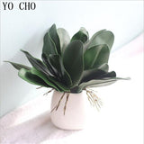 YO CHO Weed Branches Plastic Green Plant Flower Artificial Simulation Leaf Decoration Orchid Leaves Home Wedding Fleurs Beauty