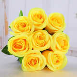 Yellow Real Touch Rose Artificial silk flowers Flowers Decorative Flowers Home or Christmas Party Decoration Wedding Decor