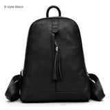 2018 Women's 100% Nature Real Genuine Leather Cowhide Black White Gray Beige Backpacks Ladies's Schoolbag Teenagers Bag