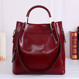Fashion Brown 100% Genuine Leather Women Handbag Simple Travel Tote Bag Large Capacity Lady Shoulder Bags Crossbody Purse