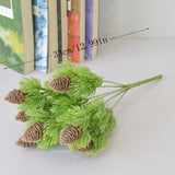 artificial plastic pine 7 branches Pine Nuts Cones Fake Plants Tree for Christmas Party Decoration Faux Grass Xmas home decor