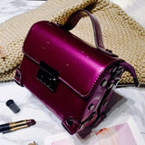 box bag women paten leather handbag fashion hand bag small trunk messenger bags ladies makeup party bags sling shoulder purse