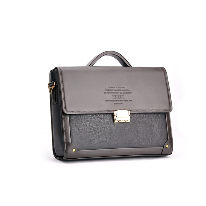 brand designers brown good PU Leather Man's Business computer laptop Briefcase Shoulder bag handbag for men Male new