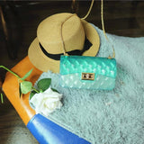 by dhl 100pcs Women Silica Gel Handbag Ladies Small Shoulder Bag Teenager Girls Candy Color Diamond Lattice Jelly Bag Beach Bags