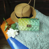 by dhl 50pcs Women Silica Gel Handbag Ladies Small Shoulder Bag Teenager Girls Candy Color Diamond Lattice Jelly Bag Beach Bags