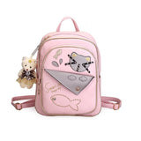 ca leather backpack female women small bag lovely cartoon scho backpacks kids mochila for girls black pink gray mochila WM48Z