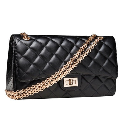 classics women's high quality lambskin flap shoulder bags luxury diamond brand square striped bag chain caviar leather handbags